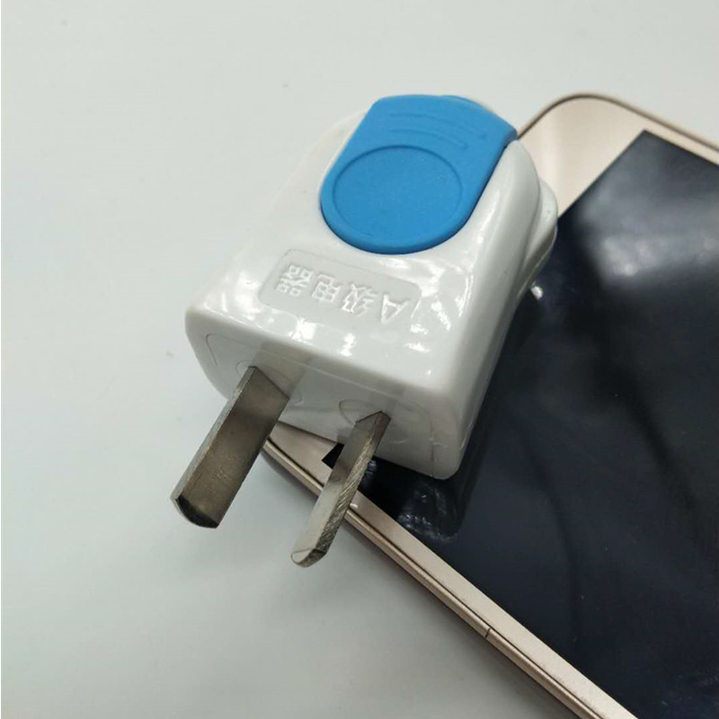 转动二插头二扁二脚工业插头电源接线插头蓝白一体厚铜耐用二脚插