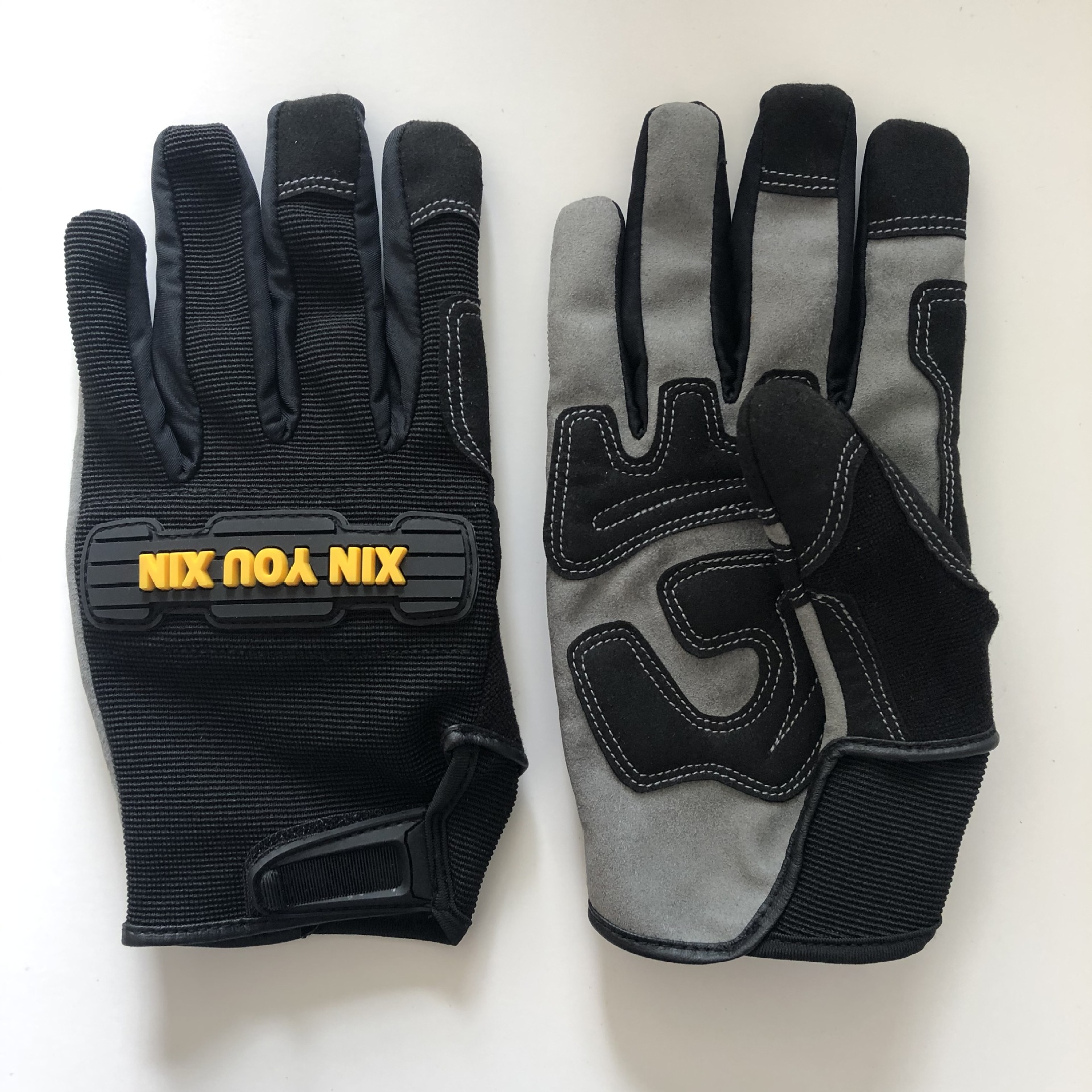 工具机械手套户外安全防护劳保花园林工作业防滑手套耐磨皮革防护