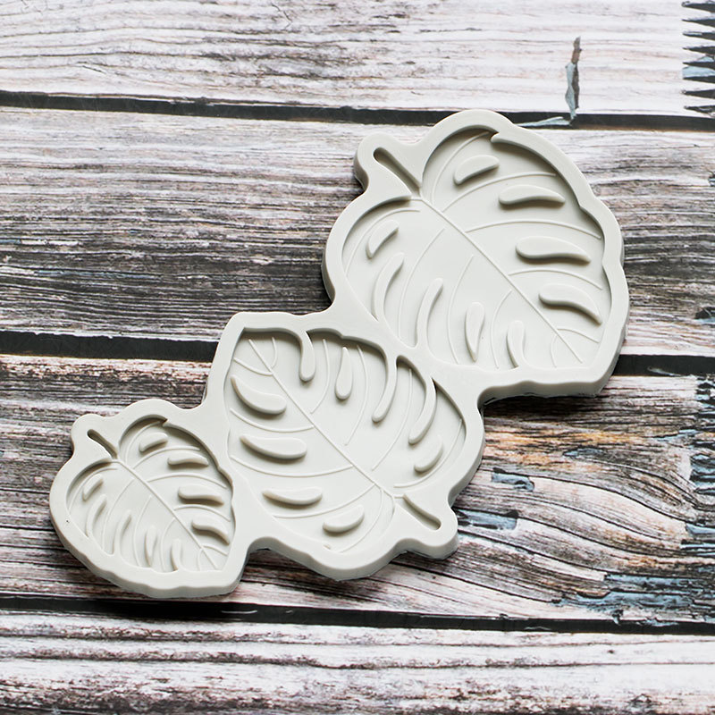 Amazon popular simulación planta tortuga hoja de silicona fondant molde de la hoja de la torta decoración de chocolate molde de bricolaje