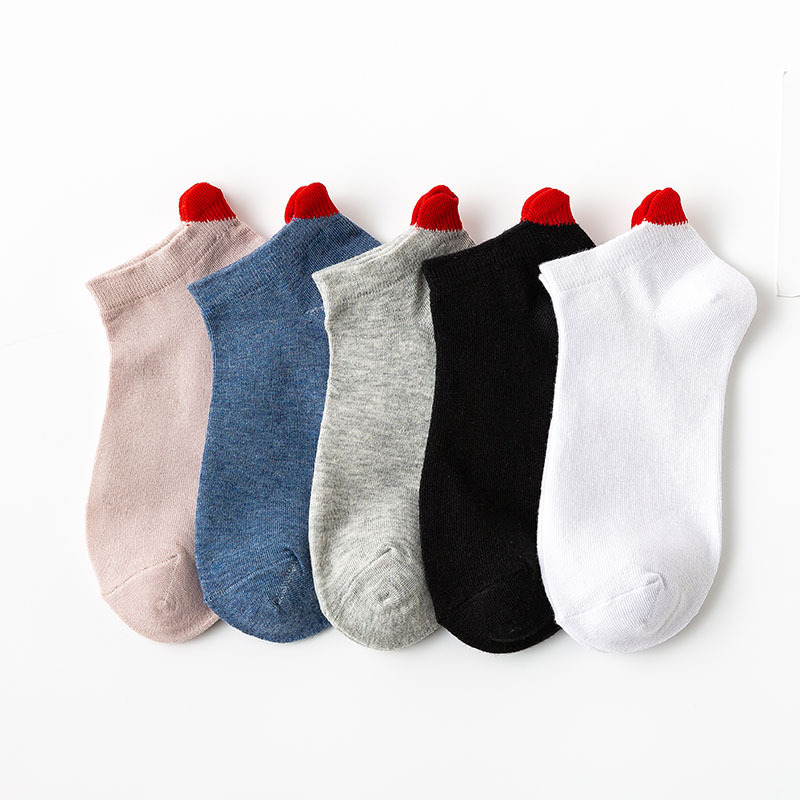 Heel three-dimensional love shallow low-top socks summer socks solid color cotton socks boat socks low-top shoes and socks manufacturers wholesale direct sales Heel three-dimensional love shallow low-top socks summer socks solid color cotton socks boat socks low-top shoes and socks manufacturers wholesale direct sales