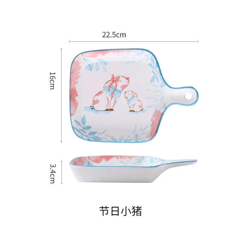 Ceramic tableware Fruit Disk Creative Billing Baking Plate Red Baking Light Luxury Fruit Snack Consisplate Simple Living Room bone dish