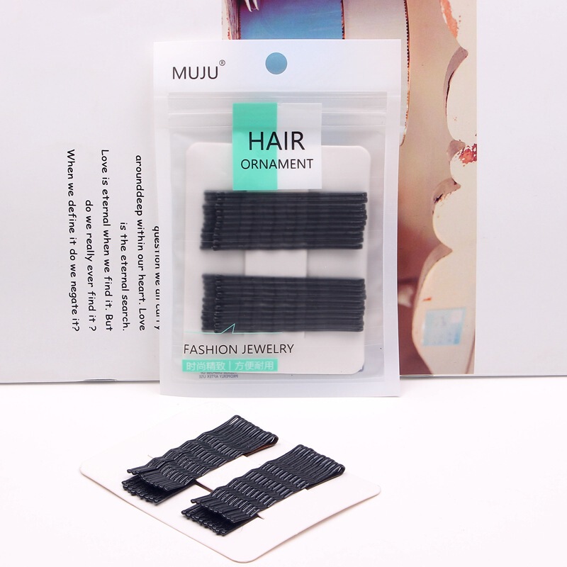 Chain Shangchao Hair Accessories, Exquisite 20-Piece Bagged One-Piece Clip, Black Spray-Painted Hair Clip, Barcode Side Bangs Clip Chain Shangchao Hair Accessories, Exquisite 20-Piece Bagged One-Piece Clip, Black Spray-Painted Hair Clip, Barcode Side Bangs Clip