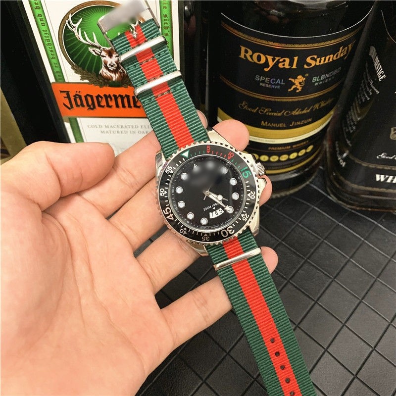 Water Ghost GG Quartz Men's Foreign Trade Explosions Sports Leisure Simple Nylon Band European and American Women's Watch Internet Celebrity Watch