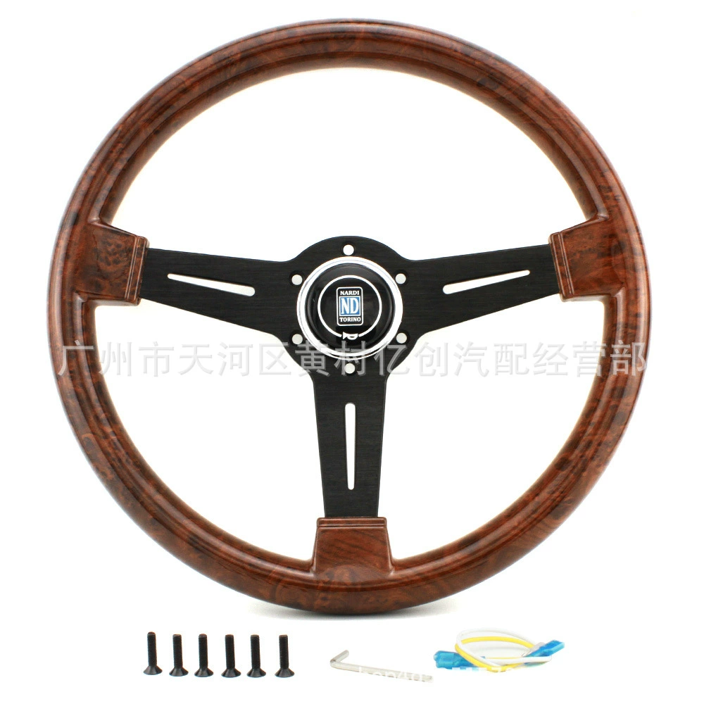 Поколение универсального ретро-рулевого колеса с имитацией персикового дерева, модифицированного 14-дюймового Черного Каркаса рулевого колеса