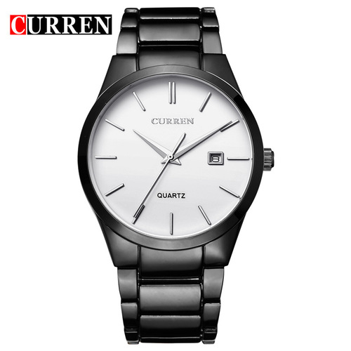 CURREN 8106 Men's Watch Steel Strap Quartz Men's Watch Calendar Sports and Leisure Waterproof Men's Watch