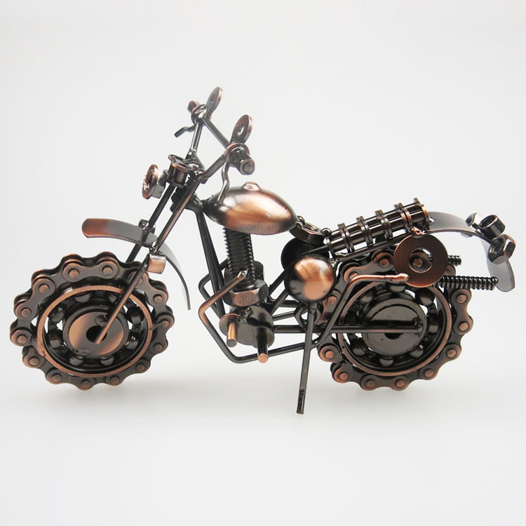 复古摩托车模型铁艺摆件金属工艺品仿古家居装饰品 创意礼品B11