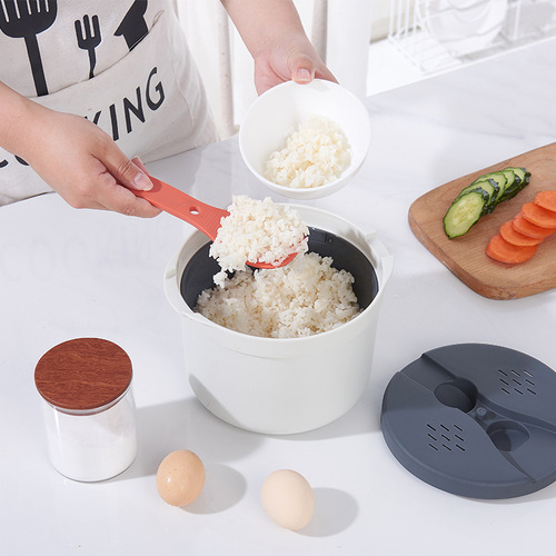 Kitchen supplies microwave oven special utensils steamed rice cooker double-layer hot soup cooking rice box heating steamer pot steamed rice box