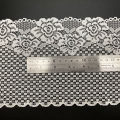 New single-pleated hem elastic knit lace with polyester spandex material, clothing and underwear lace wholesale trim edge material
