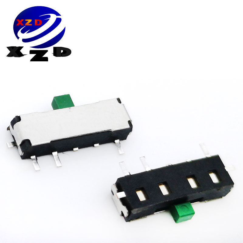 兴振德  5脚双复位拨动开关 MSK 贴片滑动三挡绿柄 7脚双复位