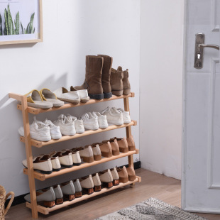 北欧实木鞋架简约多层省空间门口创意收纳木质简易现代鞋架子批发-阿里巴巴