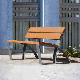 户外长椅公园椅广场室外长凳镀锌板座椅小区景观实木排椅户外家具