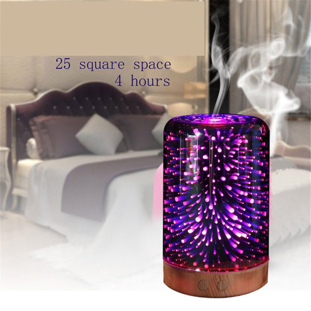 아마존 뜨거운 판매 유리 아로마 테라피 기계 미스트 볼륨 가정용 에센셜 오일 아로마 테라피 가습기 음소거 공기 청정기