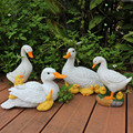 户外仿真动物鸭子摆件白鸭模型树脂工艺假山水池造景庭院花园装饰