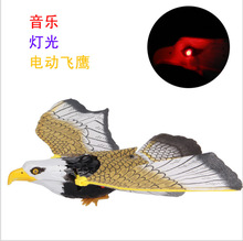 广场吊线伸缩杆长杆电动飞鸟电动老鹰眼睛发光有声音地摊玩具批发