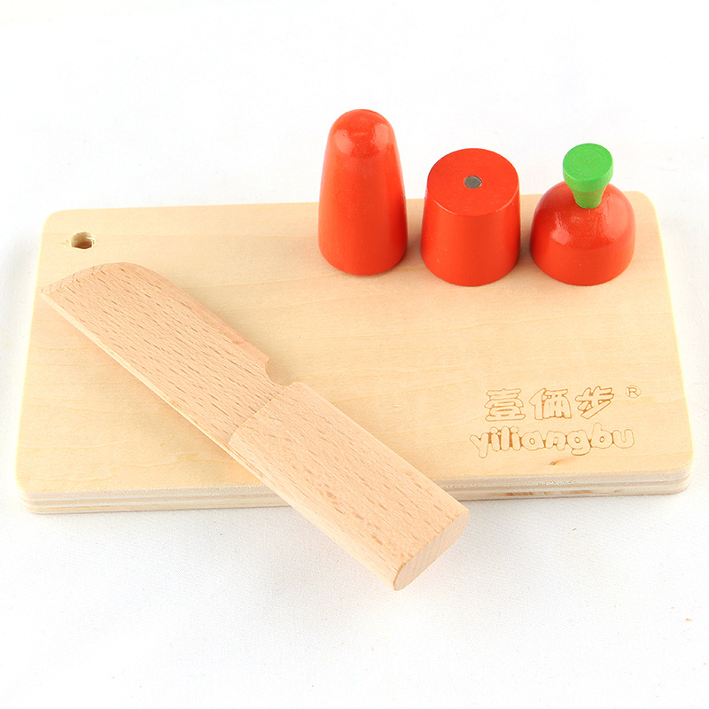 Uno de dos pasos de madera educativa para niños educación temprana jugar casa juguete simulación fruta corte juego vegetal corte música
