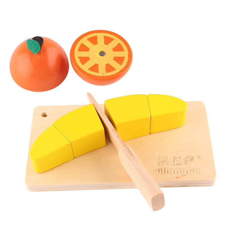 Uno de dos pasos de madera educativa para niños educación temprana jugar casa juguete simulación fruta corte juego vegetal corte música