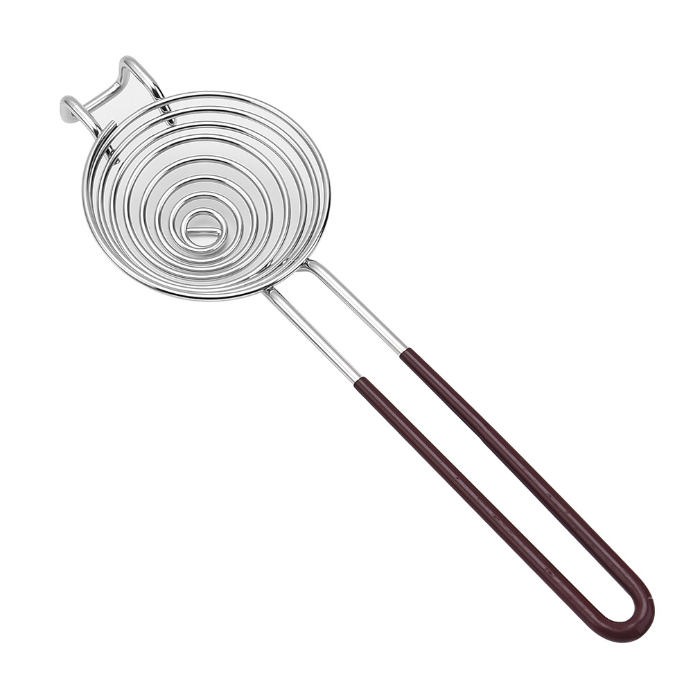 304 de acero inoxidable huevo blanco separador creativo mango alargado huevo blanco yema de huevo separador colador olla caliente