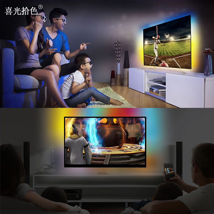 Venta directa de fábrica, tira de luz Ambibox Ambilight con pantalla, para sala de juegos, colorida y regulable