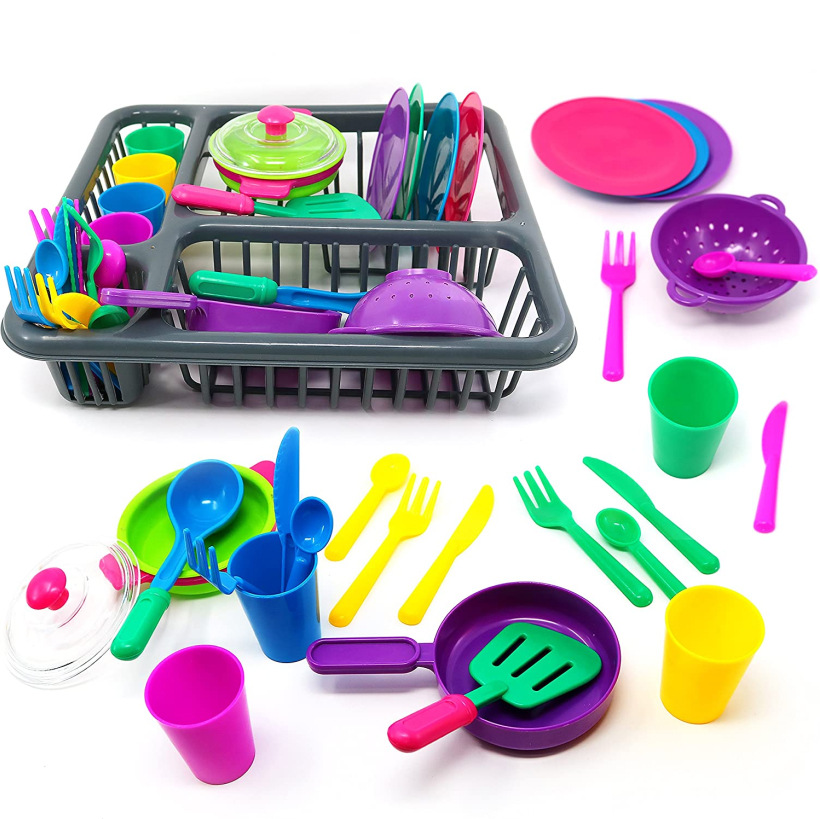 Transfronterizo niños jugar casa vajilla cesta creativa juguetes cocina vajilla traje utensilios de cocina combinación Amazon Juguetes