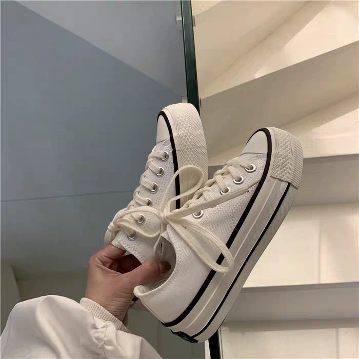 Вулканизированные женские туфли Ryan, белые парусиновые туфли с низким верхом на толстой подошве, Женская универсальная обувь, оптовая продажа, Тканевая обувь, женская обувь ins Tide