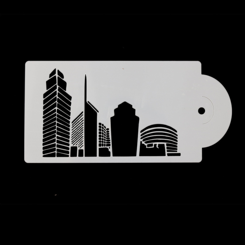 Cruz-Espejo Amazon 5-pieza hueco edificio spray molde hornear impresión spray plantilla cake Edge decoración molde