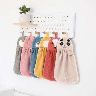Cross-border hanging quick-drying absorbent towel cartoon cute towel kitchen bathroom household cleaning towel handkerchief