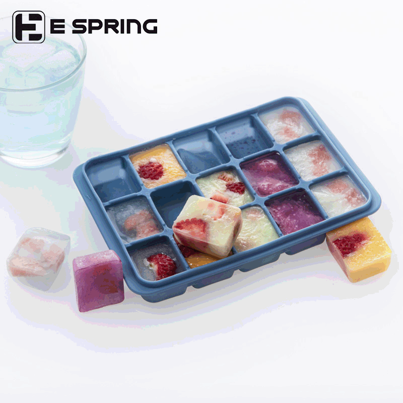 En stock suministro de 15 piezas de silicona caja de suplemento alimenticio con tapa cubo de hielo molde creativo DIY caja de hielo del hogar caja de suplemento alimenticio