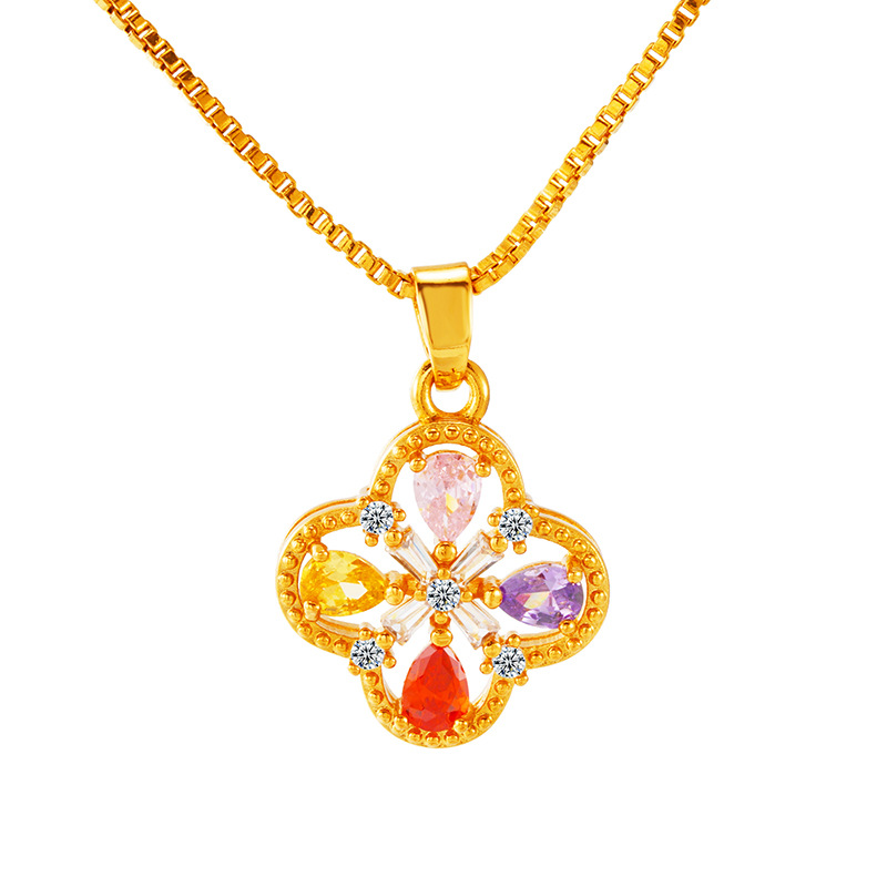 Luz de lujo imitación 18K oro pulsera de color joya moda chica joyería moda simple Vietnam arena oro clavícula cadena