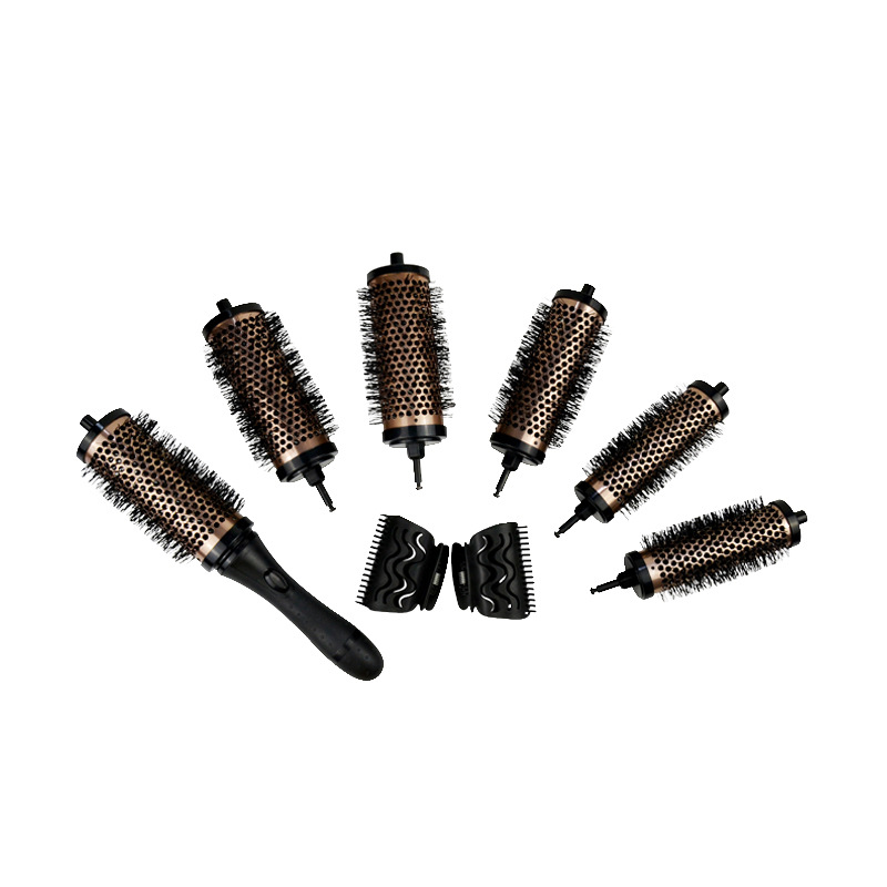 6-Piece aluminio cobre peine conjunto de las mujeres conjunto transfronterizo de aceite Cabeza modelado pelo rizador pelo peine cabeza de masaje peine