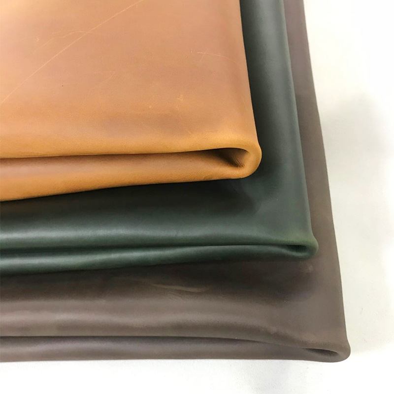 疯马皮头层牛皮油蜡皮料 真皮手工鞋材箱包家具皮革手工皮料批发