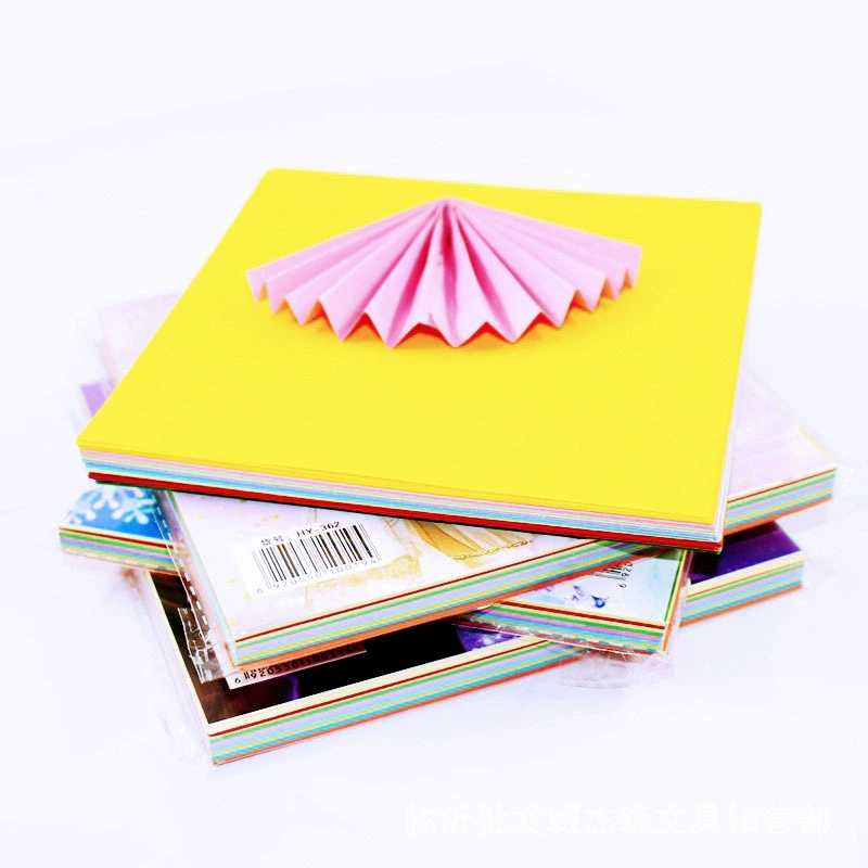 HY мультфильм оригами 17 см квадратный 100 упаковка цветная бумага ручной работы 10 цветов оригами детская бумага для рукоделия