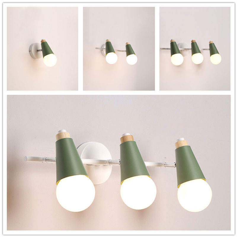 Nordic espejo frente lámpara LED creativo asta lámpara de pared baño espejo del baño lámpara de gabinete tocador lámpara de pared lámpara de tocador