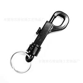 厂家生产塑料弹簧钥匙扣ABS环保勾扣带钥匙圈P字扣可订制LOGO