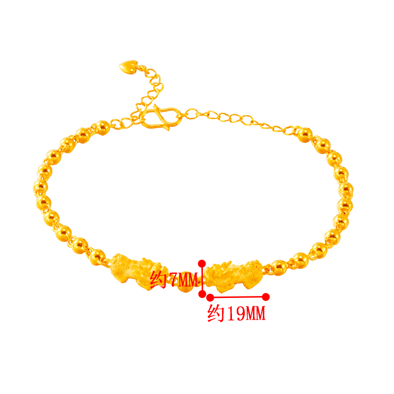 Lujo imitación 24K pulsera mujer sólida de las mujeres en línea Celebrity Live Titanium caliente joyería estilo étnico arena oro al por mayor