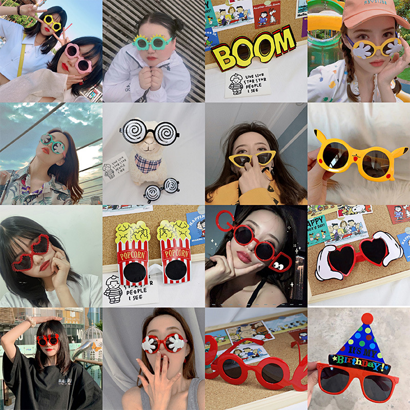 Gafas Decorativas Animadas para Fiesta de Plástico ABS para Fotos y Cumpleaños