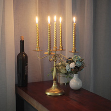 跨境热卖美式铁艺防锈烛台 婚庆西餐厅烛光晚餐餐桌装饰摆件饰品