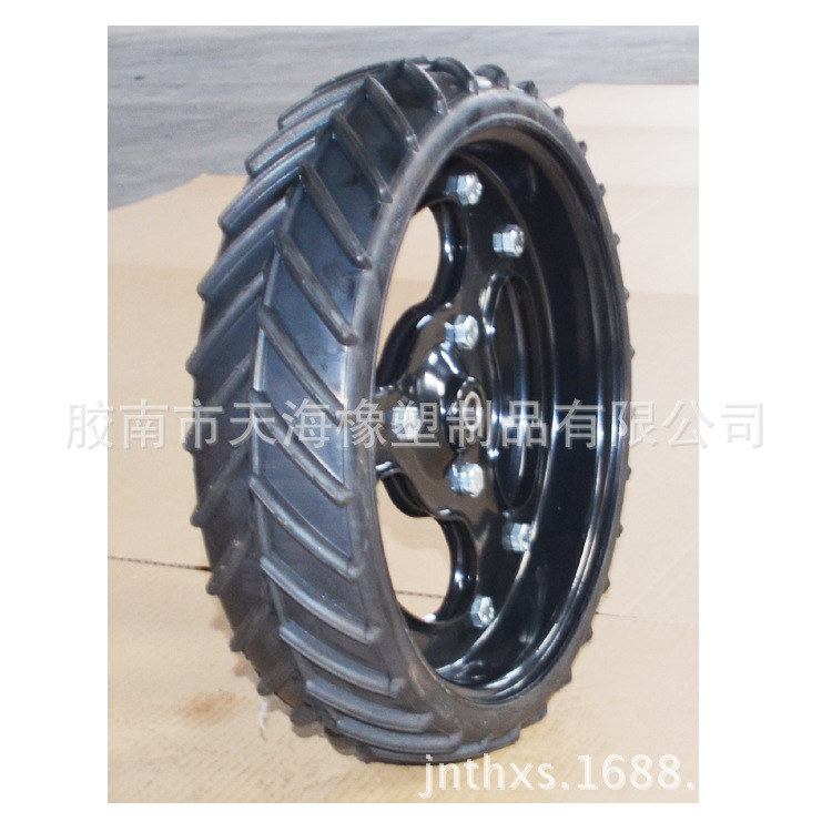 农用播种机天窗宽限深轮子16x4英寸空心V字橡胶轮胎农机零配件