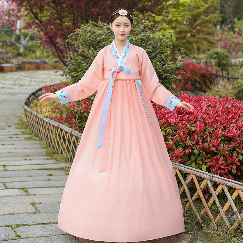 South Korea Traditional Women's Palace Wedding Embroidery Korean Costume Korean National Costume Dance Table Performance Ancient Costume