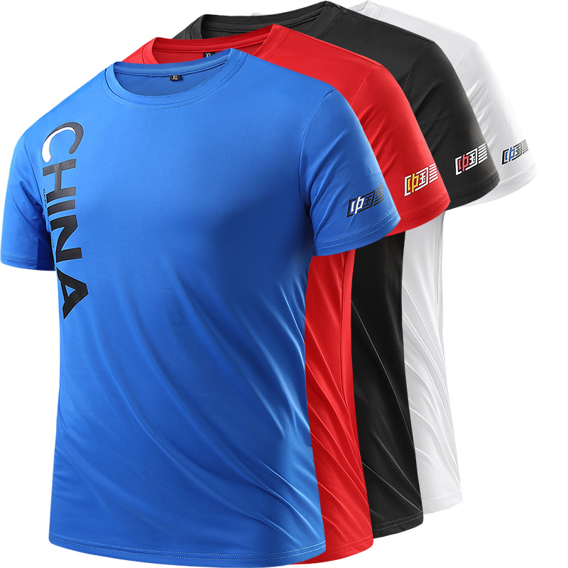 Summer China China Group Uniforms Round-Neck Short-Sleeved T-Shirts for Martial Arts Schools, Male and Female Student Uniforms, Coach Uniforms, Custom Wholesale