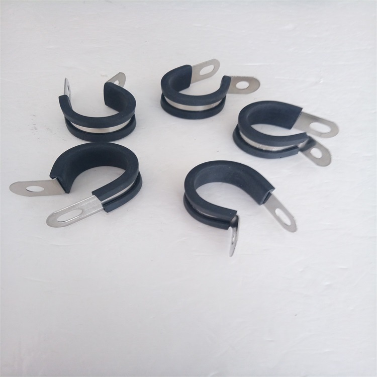 白城市厂家销售镀锌包胶管夹 不锈钢R型线夹