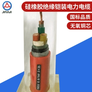 国标铜芯电力电缆C22 0.6/1KV3*35橡胶绝缘铠装低压防水防冻 电缆