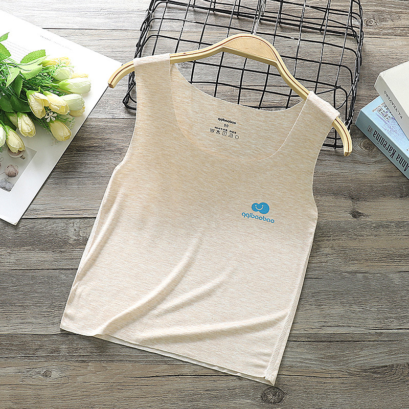 Chaleco de verano sin costuras para niños, ropa interior para niños, camiseta interior para bebés, ropa de verano a rayas para niños.