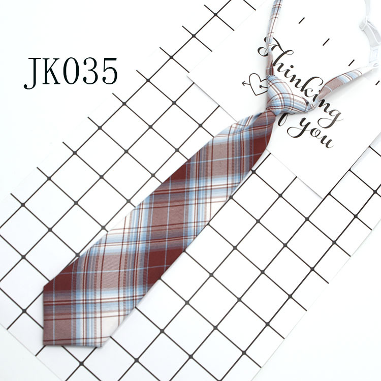 Corbata Plegada para Uniforme JK de Poliéster Estampado de Cuadros para Uniforme Escolar image 30