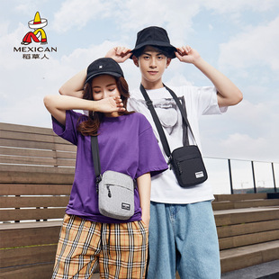Scarecrow Crossbody Bag Men's ins Trendy Small Bag Canvas Casual Japanese Sports Mobile Phone Backpack Mini Shoulder Bag Women
