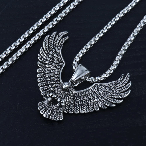 Titanium steel Eagle Pendant Punk Necklace Retro Trend Men Stainless Steel Cast Eagle Necklace Direct from Manufacturer