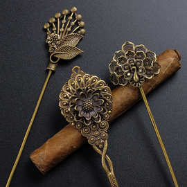 古铜雪茄通针疏通器雪茄配件创意通烟器松烟针钻孔工具烟针烟具