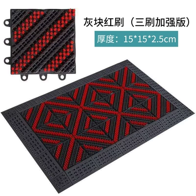 Avtomobil döşəmə paspasları – carpet any stitching size - reinforced-single-brush-gray-bottom-red-brush-1-square