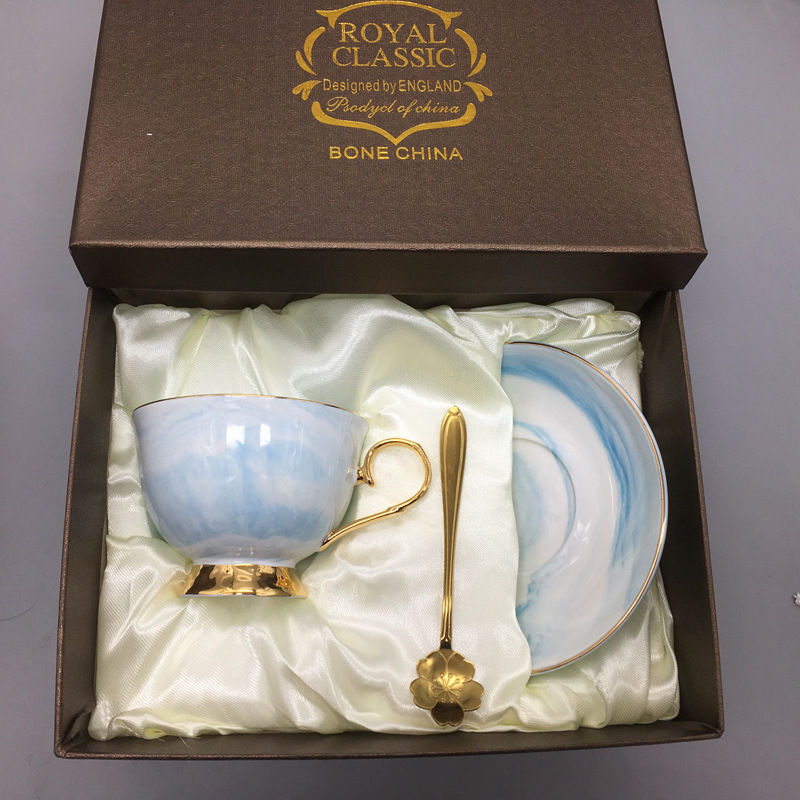 INS Light Luxury coffee cup and Saucer suit marbling cup and Saucer Ceramic Cup wedding couple's Cup customization