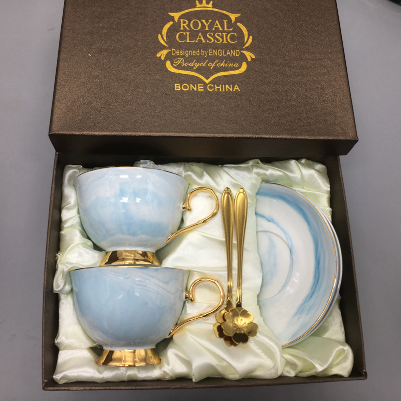 INS Light Luxury coffee cup and Saucer suit marbling cup and Saucer Ceramic Cup wedding couple's Cup customization