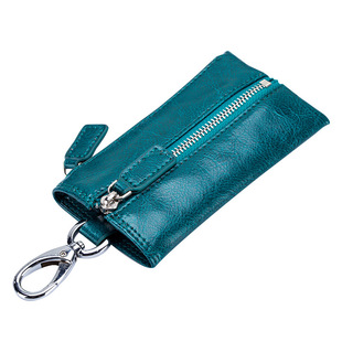 Cross-border Japan Multi-function Key Bag Genuine Leather Men's Zipper Retro Coin Purse Women's Car Key Bag